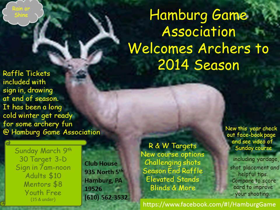 Hamburg Game Association - 3D Archery - March 2014 Flyer